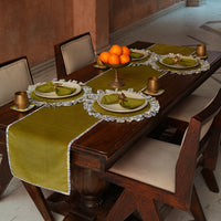 Thumbnail for Velvet Table Decor Set of 4 | Indian Floral Block Print Placemats & Cotton Napkins | Dining Table Linen