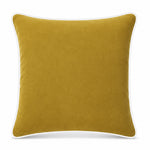 Thumbnail for Golden Mustard White piping Cotton Velvet Cushion Cover