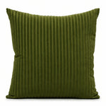 Thumbnail for Green Stripes Cotton Velvet Cushion Cover