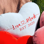 Thumbnail for Personalized Heart Pillow - Custom Embroidered Velvet Cushion - Romantic Valentine’s Gift for Him/Her
