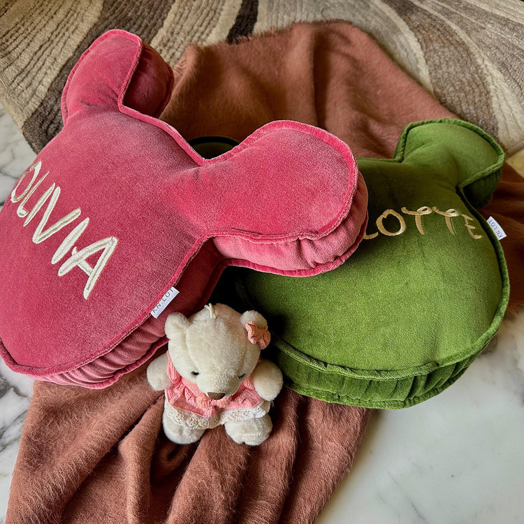 Handmade Cotton Velvet Mickey - Shaped Pillow – Custom Name Christmas Cushion