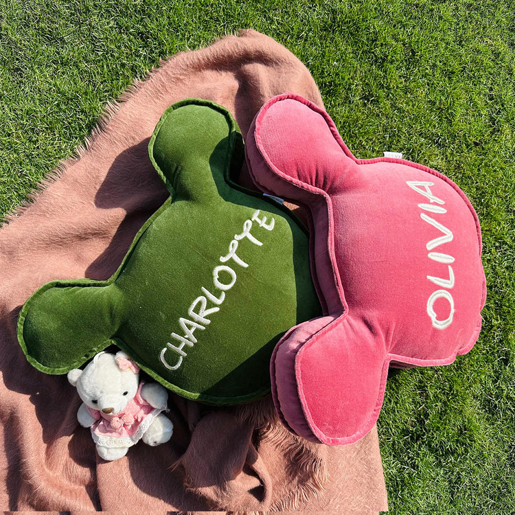 Handmade Cotton Velvet Mickey - Shaped Pillow – Custom Name Christmas Cushion