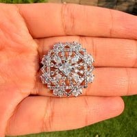 Thumbnail for Modern CZ Floral Statement Ring – Adjustable Silver Jewelry for Women