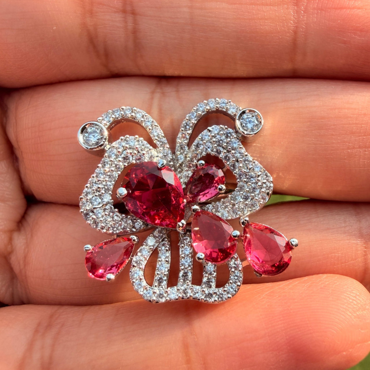 AD Cocktail Ring for Women – Adjustable Western & Ethnic Style Bridal Party Finger Ring