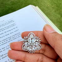 Thumbnail for Elegant Butterfly Snowflake Ring with White Zirconia – Premium Statement Jewelry for Women