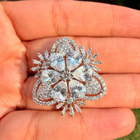 Thumbnail for Elegant Butterfly Snowflake Ring with White Zirconia – Premium Statement Jewelry for Women