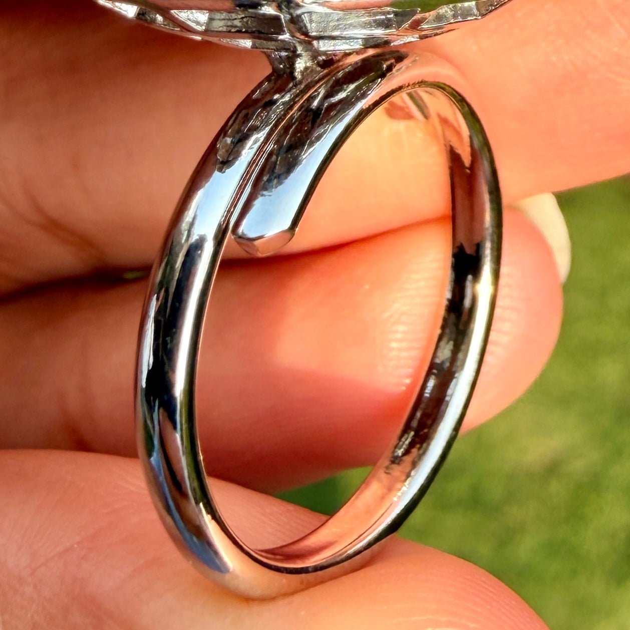 Adjustable Blush Pink CZ Statement Ring – Silver American Diamond Cocktail Ring