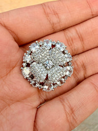 Thumbnail for Elegant White American Diamond Ring – Adjustable Silver CZ Cocktail Ring for Prom