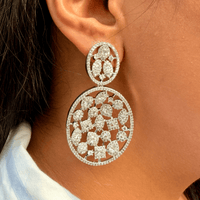 Thumbnail for Designer CZ Dangle Earrings – Silver Statement Bridal Jewelry for Women