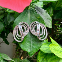 Thumbnail for Silver CZ Knot Stud Earrings – Modern Bridal Jewelry for Women