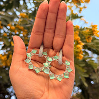 Thumbnail for Mint Green CZ Drop Earrings – Silver Emerald Style Indian Jewelry