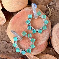 Thumbnail for Mint Green CZ Drop Earrings – Silver Emerald Style Indian Jewelry