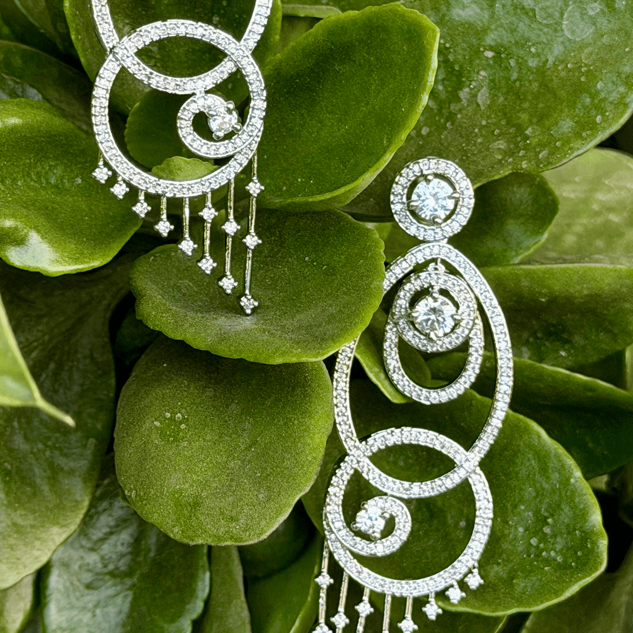 Cubic Zirconia Chandbali Earrings – Silver Indian Bridal & Punjabi Jewelry