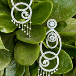 Thumbnail for Cubic Zirconia Chandbali Earrings – Silver Indian Bridal & Punjabi Jewelry