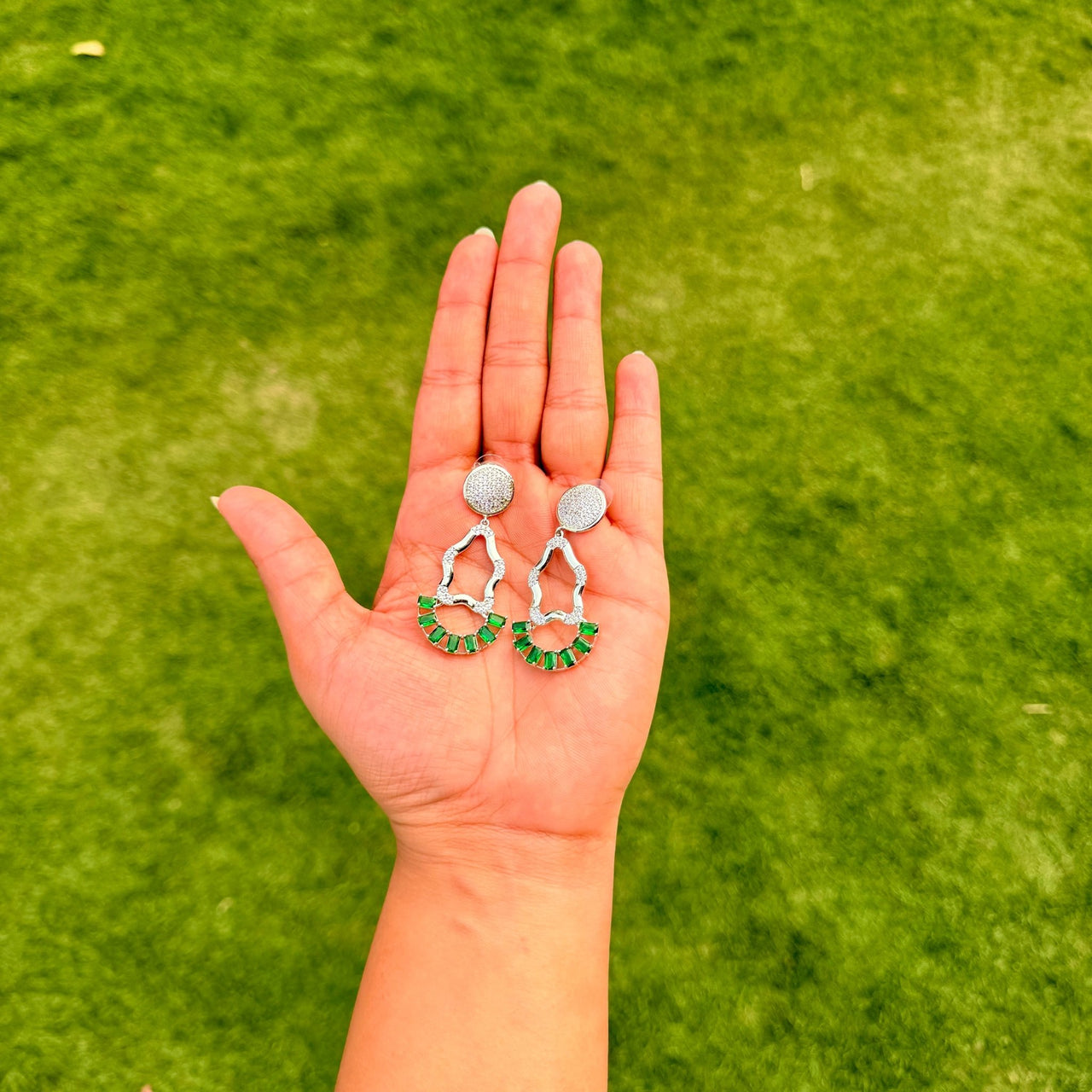 Emerald CZ AD Necklace Set – Bridal Statement Jewelry | Indian & Pakistani Wedding Jewelry