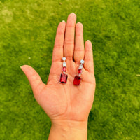 Thumbnail for Ruby Red Bridal Necklace Set – Statement Wedding Jewelry with Earrings
