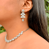 Thumbnail for Traditional Indian Bridal Jewelry Set – CZ Diamond Look Necklace with Earrings