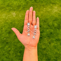 Thumbnail for Elegant Bridal CZ AD Jewelry Set – Silver Necklace & Earrings Wedding Accessories