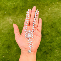 Thumbnail for Elegant Bridal CZ AD Jewelry Set – Silver Necklace & Earrings Wedding Accessories