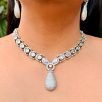 Thumbnail for Luxury Cubic Zirconia Wedding Jewelry Set – Silver Bridal Necklace & Earrings
