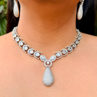 Thumbnail for Luxury Cubic Zirconia Wedding Jewelry Set – Silver Bridal Necklace & Earrings