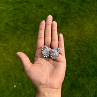 Thumbnail for CZ Statement Stud Earrings – Silver Sparkle Bridal Jewelry for Women