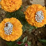 Thumbnail for CZ Statement Stud Earrings – Silver Sparkle Bridal Jewelry for Women