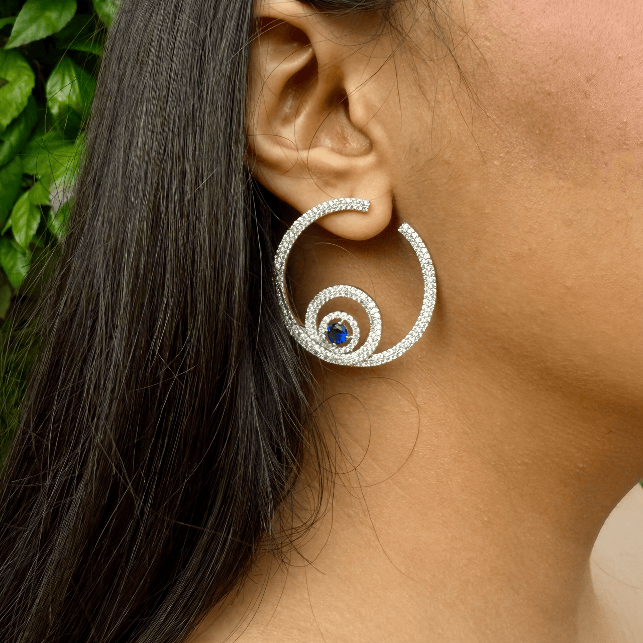 Diamond Look CZ Hoop Earrings – Stylish Wedding & Party Jewelry for Women