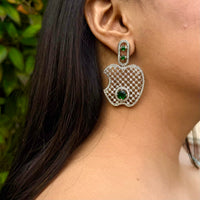 Thumbnail for Apple Pearl Hoop Earrings – CZ AD Huggie Earrings, Elegant Bridal Gift for Women