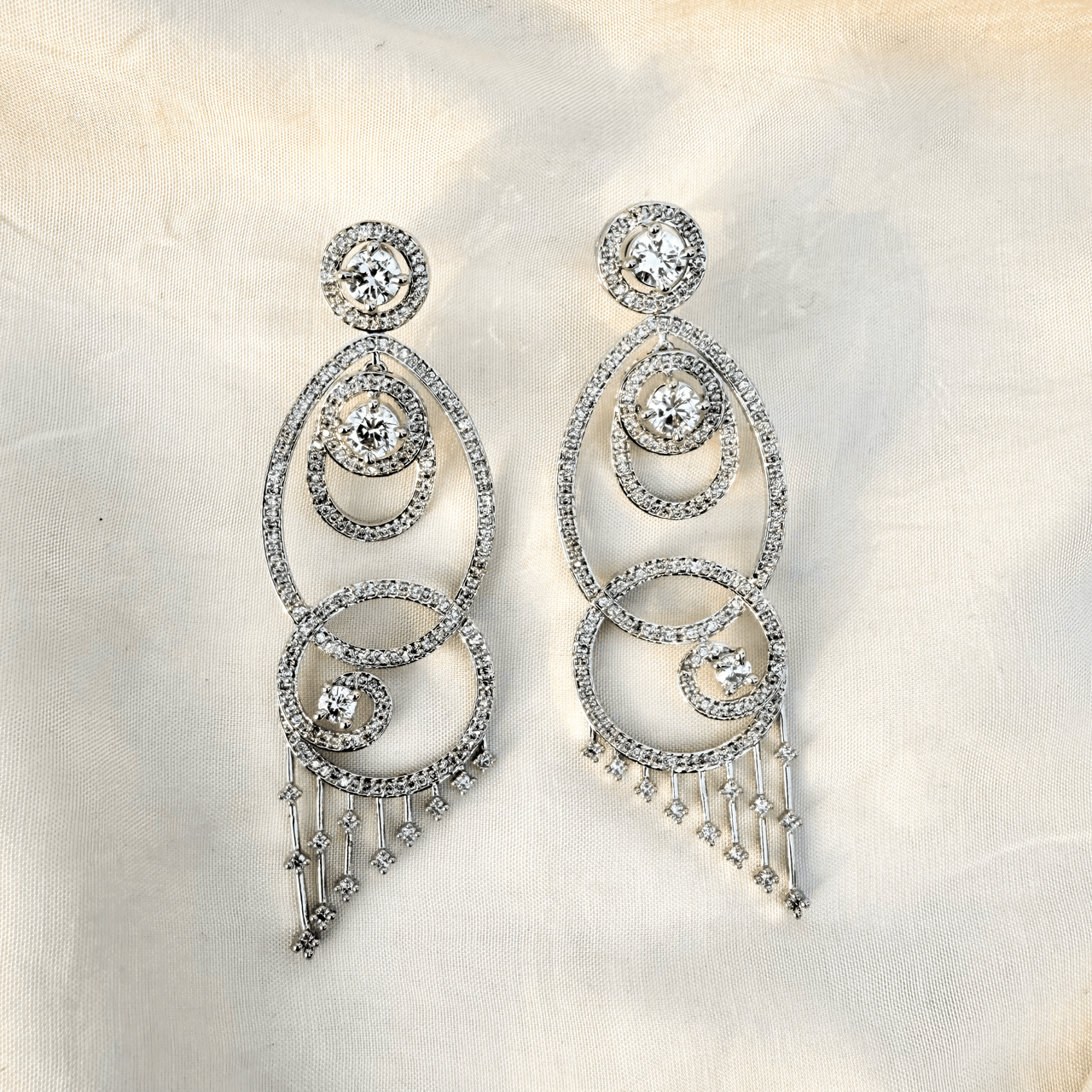 Cubic Zirconia Chandbali Earrings – Silver Indian Bridal & Punjabi Jewelry