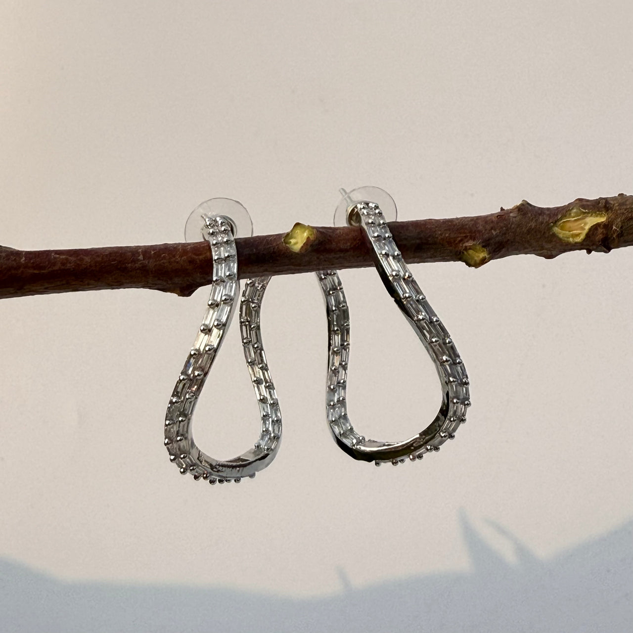 Minimal Silver CZ Hoop Earrings – Lightweight Everyday & Party Wear Jewelry