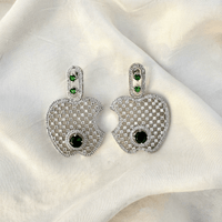 Thumbnail for Apple Pearl Hoop Earrings – CZ AD Huggie Earrings, Elegant Bridal Gift for Women