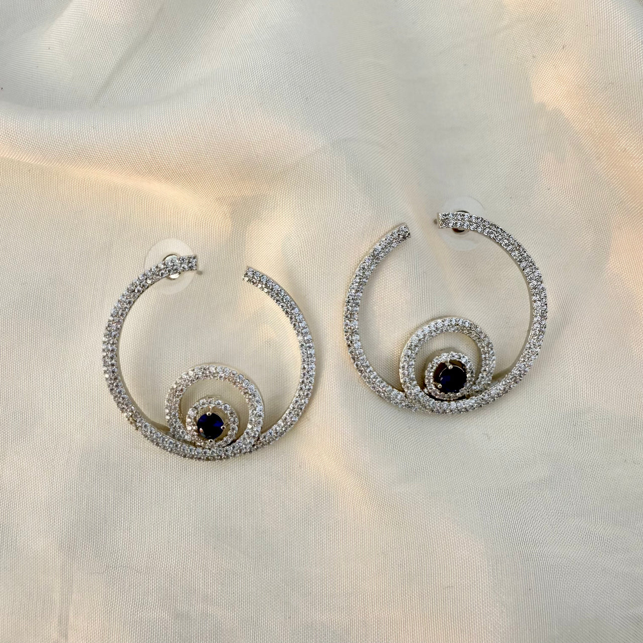 Diamond Look CZ Hoop Earrings – Stylish Wedding & Party Jewelry for Women