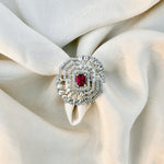 Thumbnail for Elegant Floral Cubic Zirconia Statement Ring – Adjustable Silver Tone Flower Jewelry for Women