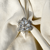 Thumbnail for Elegant Butterfly Snowflake Ring with White Zirconia – Premium Statement Jewelry for Women