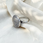 Thumbnail for Silver CZ Adjustable Cocktail Ring – Statement Jewelry for Women