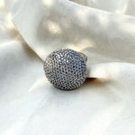 Thumbnail for Silver CZ Adjustable Cocktail Ring – Statement Jewelry for Women