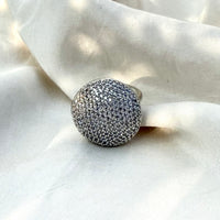 Thumbnail for Silver CZ Adjustable Cocktail Ring – Statement Jewelry for Women