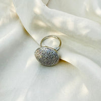 Thumbnail for Silver CZ Adjustable Cocktail Ring – Statement Jewelry for Women