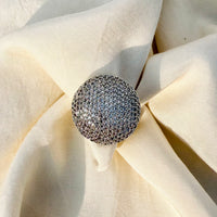 Thumbnail for Silver CZ Adjustable Cocktail Ring – Statement Jewelry for Women