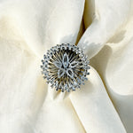 Thumbnail for Luxury White Statement Ring – Adjustable Silver Cocktail Engagement Ring for Women