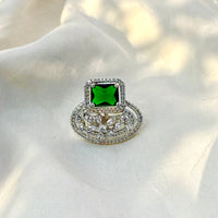 Thumbnail for Personalized Emerald Birthstone Ring – Sterling Silver Adjustable Valentine Gift