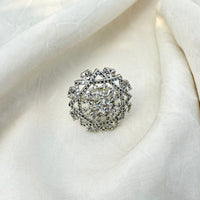 Thumbnail for Modern CZ Floral Statement Ring – Adjustable Silver Jewelry for Women