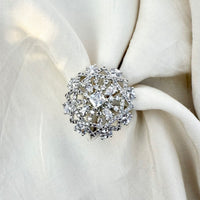 Thumbnail for Modern CZ Floral Statement Ring – Adjustable Silver Jewelry for Women