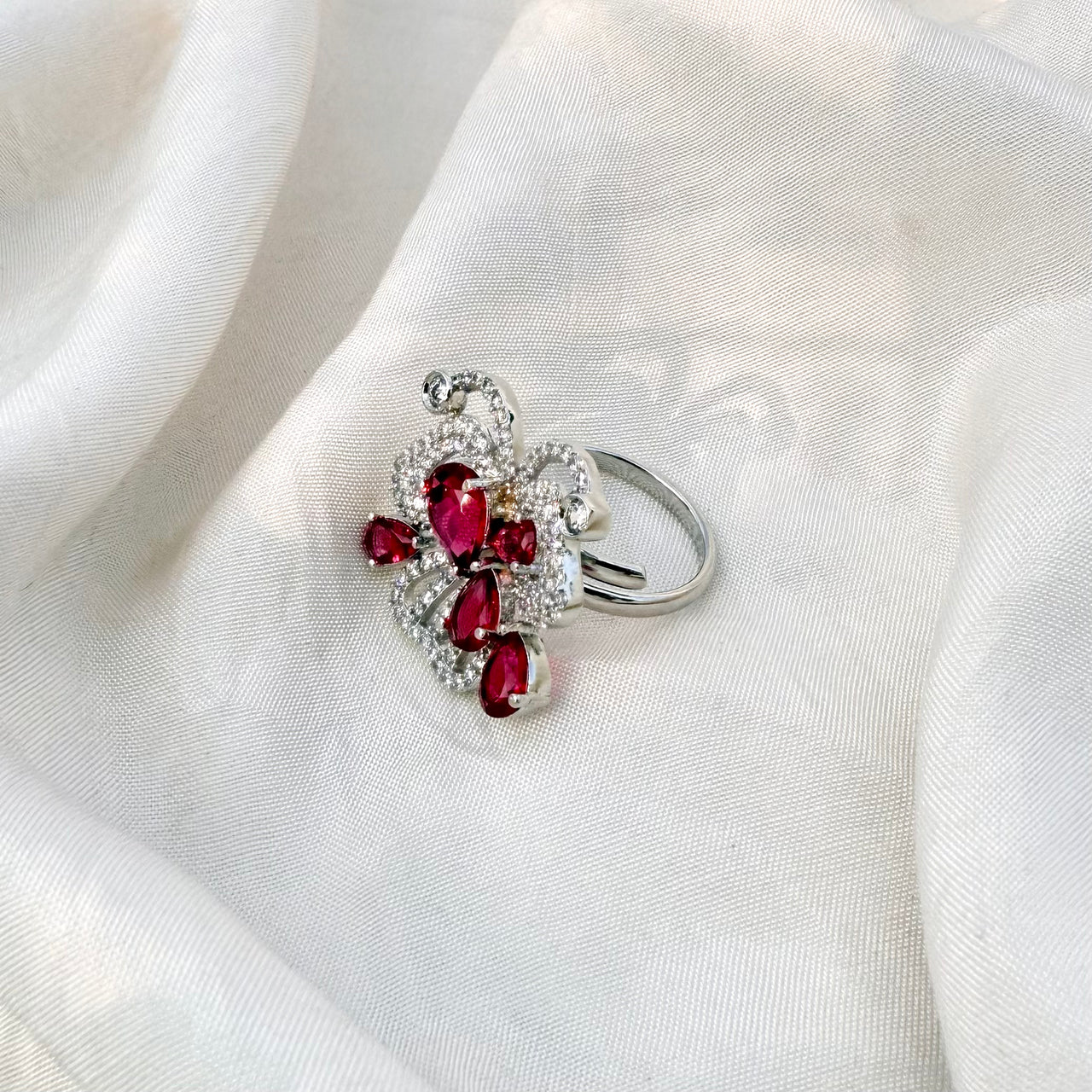 AD Cocktail Ring for Women – Adjustable Western & Ethnic Style Bridal Party Finger Ring