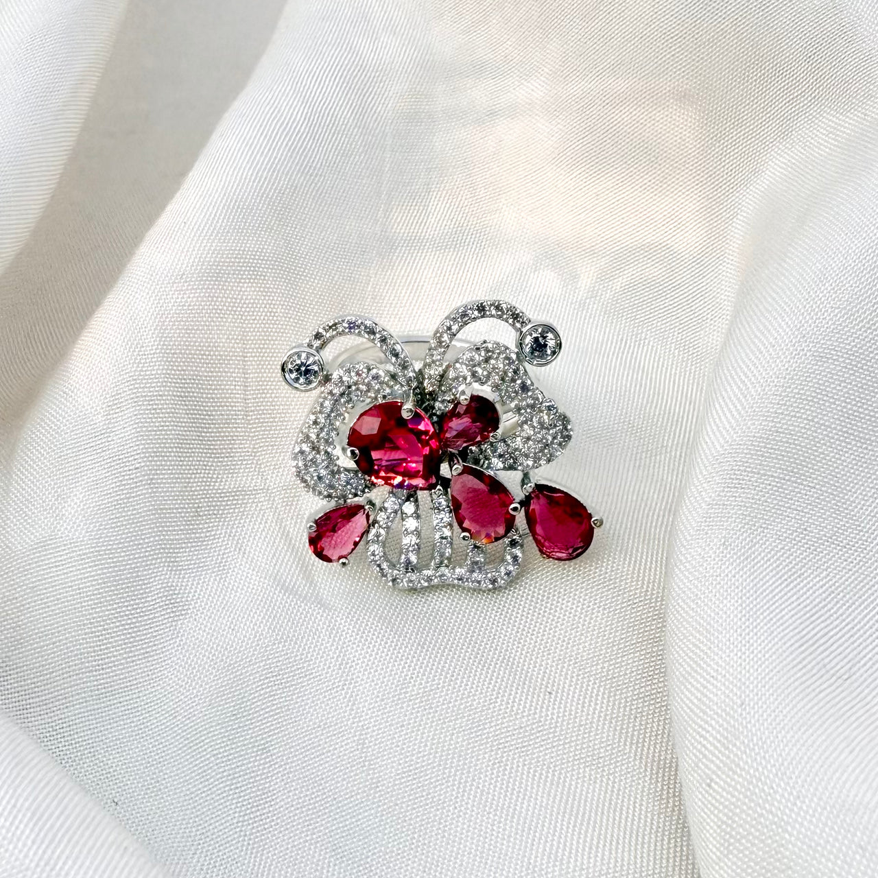 AD Cocktail Ring for Women – Adjustable Western & Ethnic Style Bridal Party Finger Ring