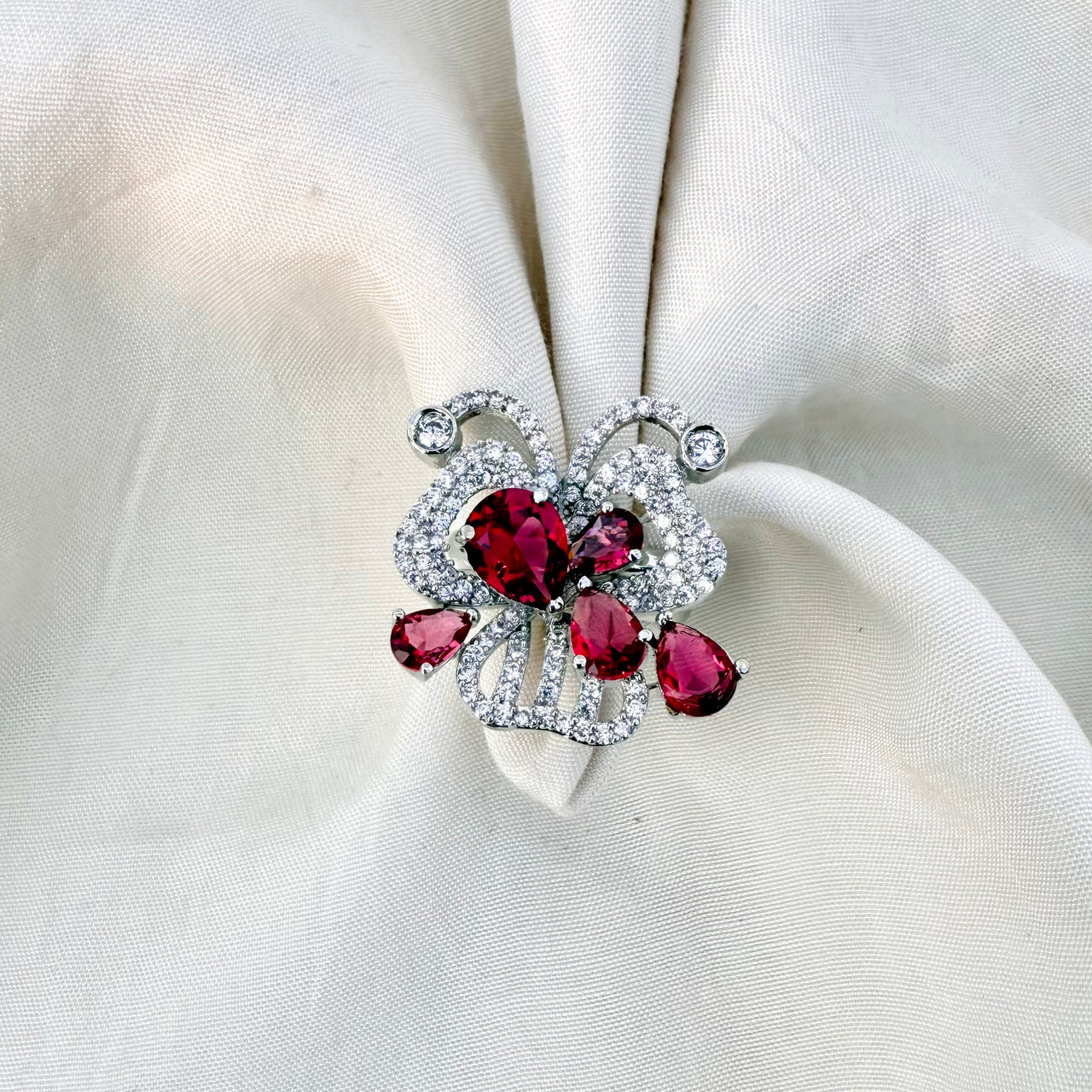 AD Cocktail Ring for Women – Adjustable Western & Ethnic Style Bridal Party Finger Ring