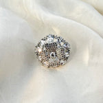 Thumbnail for Elegant White American Diamond Ring – Adjustable Silver CZ Cocktail Ring for Prom