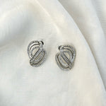 Thumbnail for Silver CZ Knot Stud Earrings – Modern Bridal Jewelry for Women