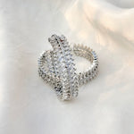 Thumbnail for Elegant Silver Baguette Hoop Earrings – Sparkling Statement Party Jewelry